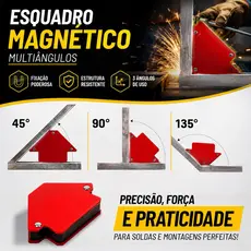 Esquadro Magnético Para Solda 35Kg Galzer Hexagonal Alta Fixação Profissional