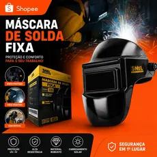Máscara de Solda Fixa SN15 Visor Rebatível Proteção Facial Snel Ferramentas