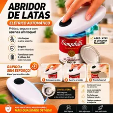 Abridor de Lata Elétrico Automático Sem Esforço Touch Portátil  Snel Home
