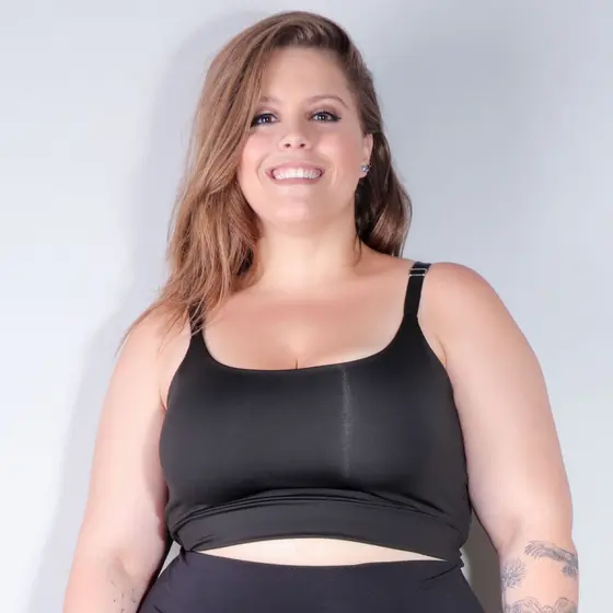 Cropped Plus Size Feminino Academia sem Bojo Alças Largas Sustentação Casual Conforto Pronta Entrega