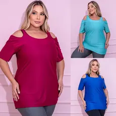 Camiseta Feminina Plus Size com Tecido Furadinho de Secagem Rápida para Fitness e Ginástica Oferta