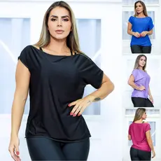 Blusa Fitness Academia Dryfit Manga Assimétrica Confortável Casual Dia a Dia Envio Imediato Promoção