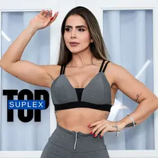 Top para Academia Fitness Suplex Reforçado Bojo Removível Alças Ajustáveis Conforto Treino Promoção