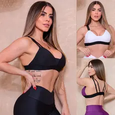 Top Feminino Academia Fitness Suplex com Bojo Removível Alças Ajustáveis Confortável Estiloso Oferta