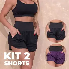 Kit 2 Short Saída de Praia Academia Tecido DryFit Fresquinho Seca Rápido Confortável Soltinho Oferta