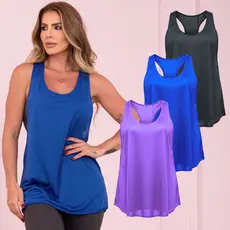3 Camisetas Regatas Blusas Fitness DryFit Feminina Leve Respirável Tapa Bumbum Academia Promoção