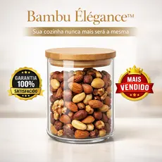 Pote Hermetico Vidro Borossilicato Reserva Alimentos Tampa Bambu Sustentavel 200ml