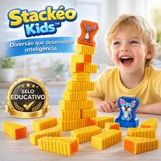 Conjunto Torre Blocos Empilhamento Queijo Brinquedo Educativo Criança 20 Peças