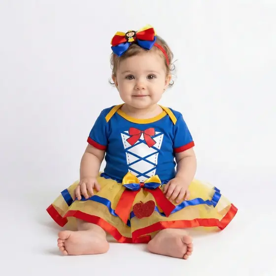 Body Bebê Temático Branca de Neve Mesversário