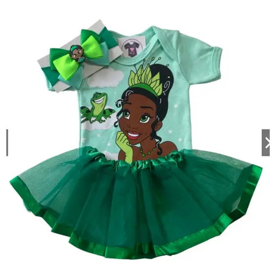 Body Bebê Infantil Menina Mêsversário Temático Princesa e o Sapo Super Confortável Linha Premium