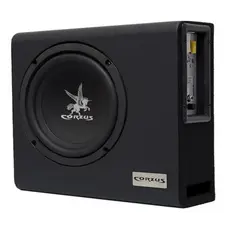 Caixa Amplificada Automotiva Mini Slim Subwoofer Grave Forte Som Carro Compacto Corzus Cxms 200W 8"