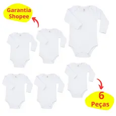 body suedine 100% algodao kit 6 body manga longa ideal para dia a dia e personalização