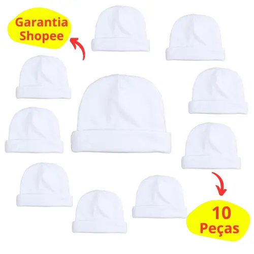 Kit com 10 toucas de bebê para personalizar,  bordar e para o dia a dia para  suedine 100% algodão para revenda