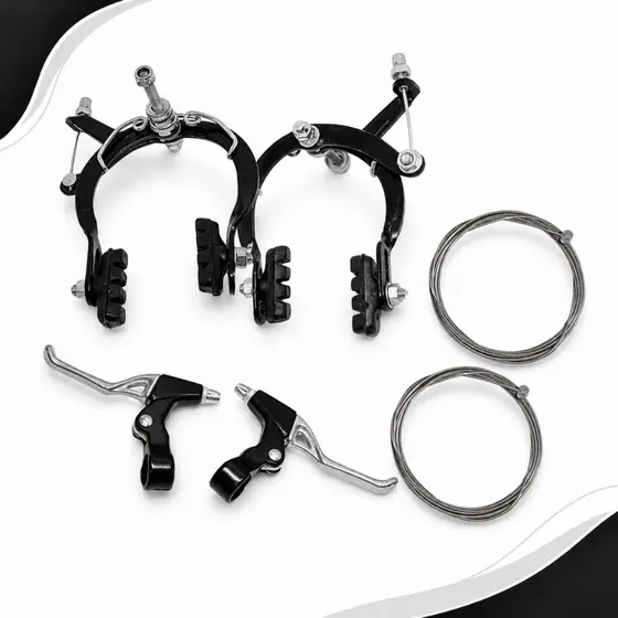 Kit Freio Ferradura Aço+Manete de Aluminio+Cabos de Freio