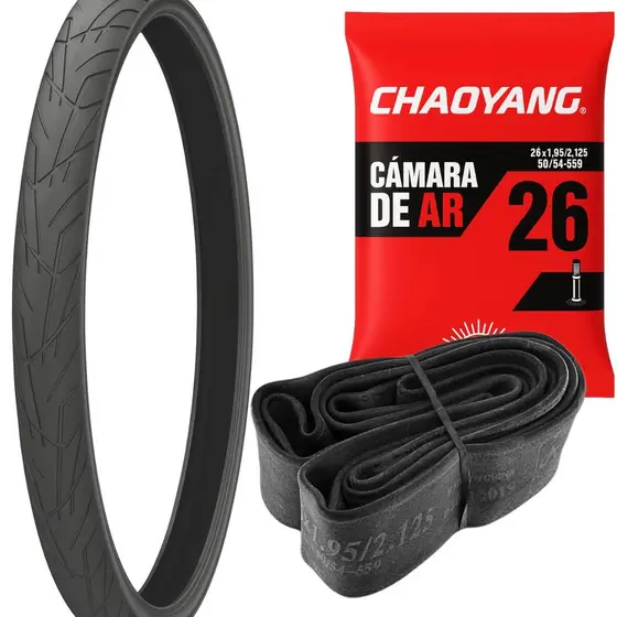 Pneu Levorin Praeiro Liso Mtb Aro26 X 1.95 C/ Câmara Inclusa