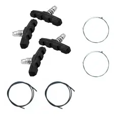 Kit Par De Freio Com 2 Pares de Sapata + 2 Cabos + 2Mtrs de capa  Para Bicicleta V-brake