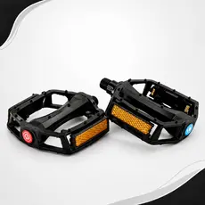 Pedal Bike Alumínio Preto Plataforma com Refletor MTB 9/16