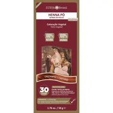 Tintura Natural Vegana Henna Pó Surya Coloração Castanho