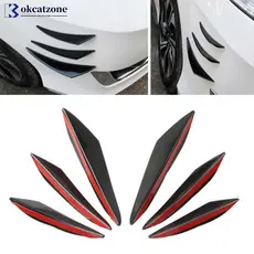 OKCATZONE 4/6Pcs Difusor De Decoração Dos Lábios Do Pára-Choques Frontal Carro Da Carroçaria Canard Universal Auto Modificado Exterior Peças E1R6