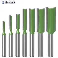 OKCATZONE 1/7Pcs 6MM 1/4 " Shank Flush Trim Router Bit Carboneto De Tungstênio Única Flauta Dupla Fresa De Madeira Para