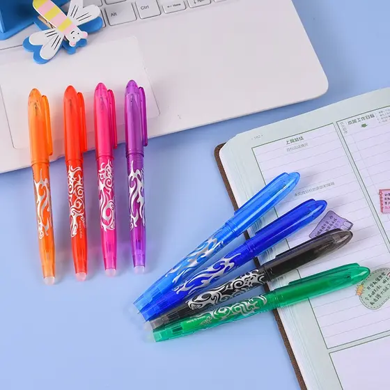 8 Cores Caneta de eliminação de cor de fricção e fácil de esfregar caneta apagável para estudantes