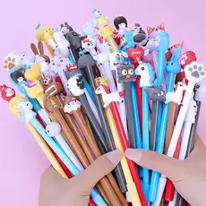 Caneta De Gel Fofa De Desenho Animado Tinta Preta Suprimentos Para Estudantes Papelaria