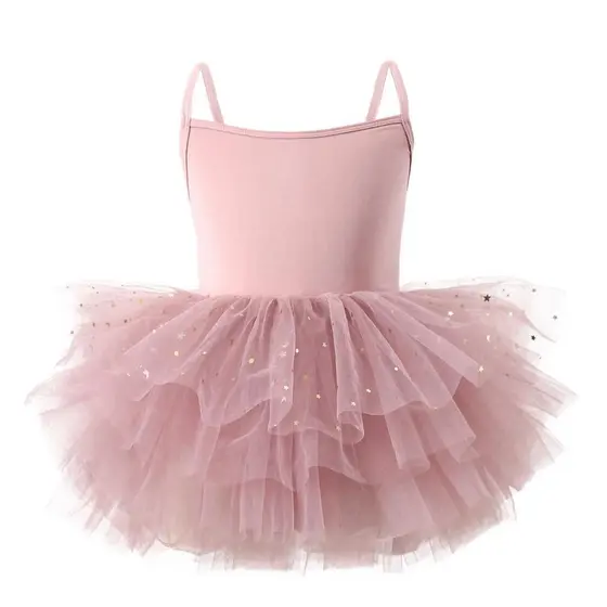 Crianças vestido de balé estrela impresso gaze vestido de princesa 2026 novo estilo estilingue traje de desempenho de um