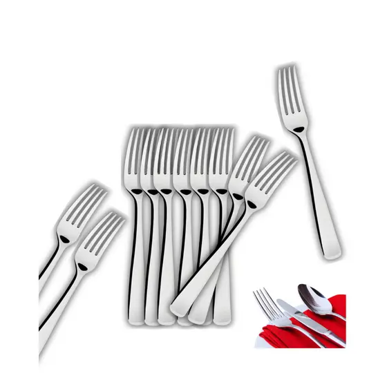 Jogo Talheres Inox 50 e 25 Garfo Resistente Casa Cozinha Buffet Restaurante Banquete Variáveis