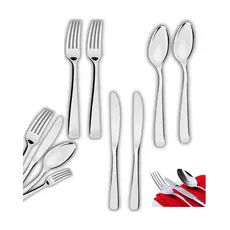 Jogo de Talheres 18 36 54 ou 72 Peças Aço Inox 20 cm Garfo Faca Colher Faqueiro