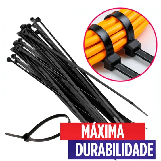 Kit 300 Abraçadeira De Nylon Enforca Gato 25 cm comprimento total Cinta Plástica Qualidade Garantida Multiuso