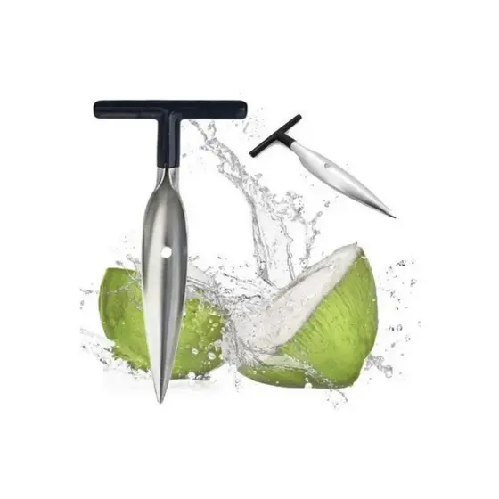 Kit 5 Fura Coco Em Aço Inox Profissional Resistente Abridor Manual