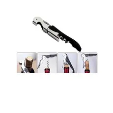 Como com 5 4 3 e 2 Saca Rolhas de Vinho Abridor de Garrafa de Aço Inox Cortador de Capsula 3 em 1 linha premium