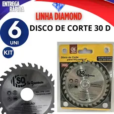 KIT 6 DISCO DE CORTE 30 DENTES PARA MADEIRA  serra circular