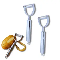 Conunto 4 Descascador E Fatiador Para Legumes, Frutas e Verduras Dupla Lâmina Em Aço Inoxidável