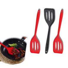 COMBO 6 ESPATULAS DE SILICONE VAZADA NAO RISCA PANELA AGUENTA TEMPERATURA ATE 230 GRAUS TAMANHO 28,6X7,6 CM BELEZA E PRA