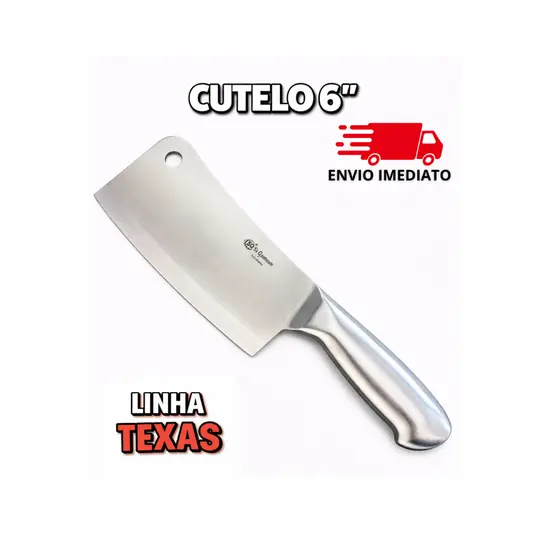 Cutelo 6 Polegadas (27 cm) – Aço Inox Inteiriço Resistente