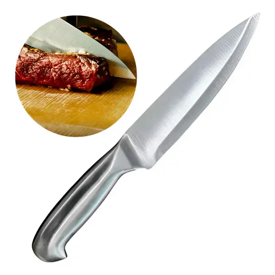 Faca Peixeira Aço Inox 7 Linha Texas 29cm Cor Prateado