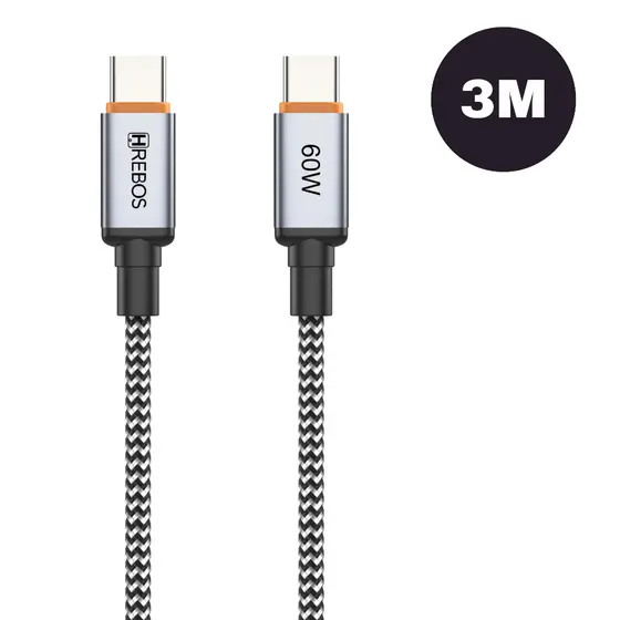 Cabo Tipo C 2m Cabo Tipo C 3m Carregamento Rápido Nylon Reforçado Cabo USB Carregador de Celular