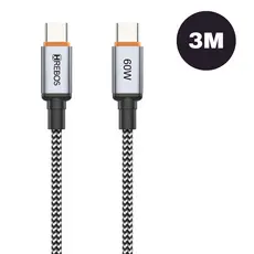Cabo Tipo C 2m Cabo Tipo C 3m Carregamento Rápido Nylon Reforçado Cabo USB Carregador de Celular