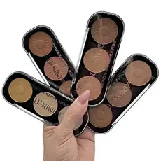 Kit De Maquiagem 3 em 1, Sombra, Iluminador E Contorno Com 3 Cores Brilhante 3D Da Tango.