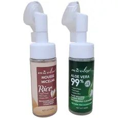 Musse  De Limpeza Facial, 150 ml Com Escova de Silicone, De Aloe Vera 99% E Arroz
