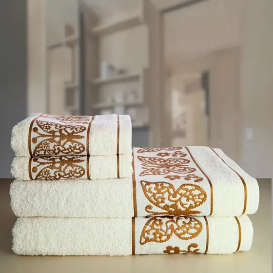 4pçs Jogo Toalha Banho e Rosto Jade Banho 70x1,50cm E Rosto 45x70cm Ótima Absorção 100%algodão