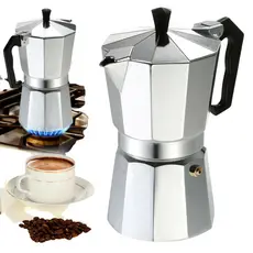 Cafeteira Italiana de Alumínio Café Expresso 3, 6, 9 Xícaras Cafeteira Italiana Moka Express Aço