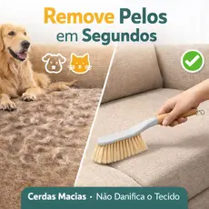 Escova de Limpeza Tira Pelos Sofá Estofado Pet Cerdas Macias Roupas Tapete Cortina Cantos Difíceis