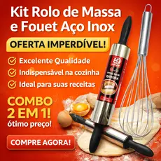 Rolo Para Massa Pizza Pão Macarrão De Inox Leve Resistente MAIS FUET