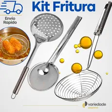 Conjunto 3 Escumadeiras de Aço Inox – Para Frituras, Massas e Uso Profissional