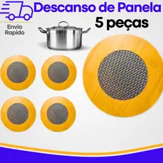 Kit 5 Descanso de Panela MDF 14,5cm – Apoio Para Panela e Protetor de Mesa com Formato Variado