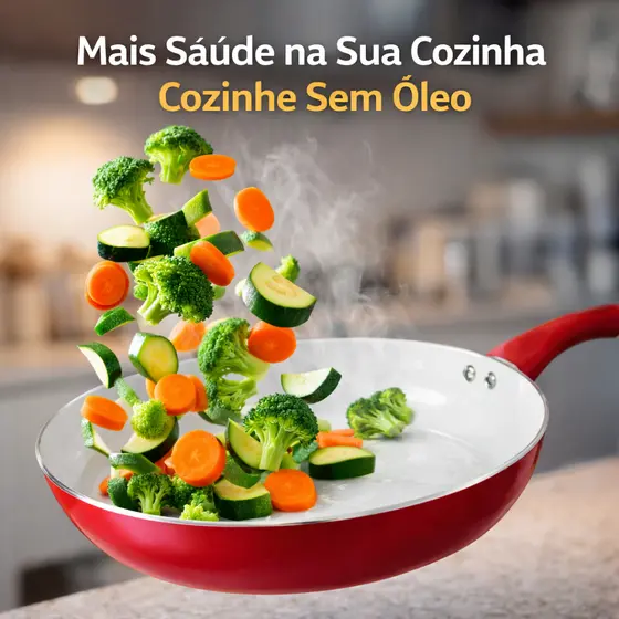 Jogo 3 Frigideiras CERAMICA 16 24 e 26cm Revestimento Antiaderente