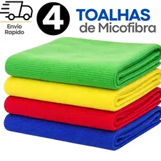 Kit 4 ou 2 Toalhas Microfibra Premium Multiuso Limpeza Carro Cozinha Vidros Sem Risco