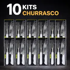 5 / 10  Kits Churrasco Lembrancinha Presente - Faca e Garfo Inox